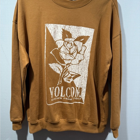 Volcom Brown Sweater with White Graphic - Picture 1 of 3